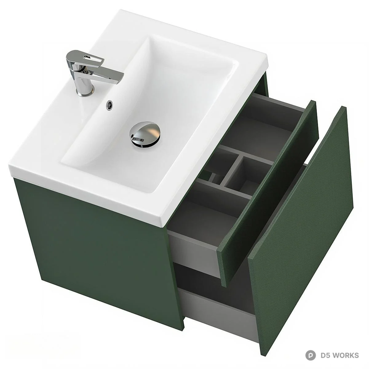 Green Minimalist Bathroom Cabinet 3d model thumbnail 3