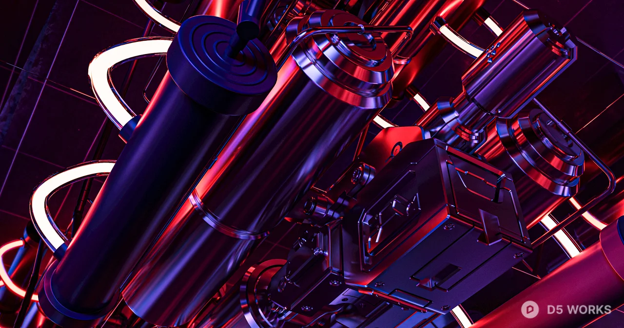 Neon Pink Geometric Bar Interior 3d model thumbnail 4