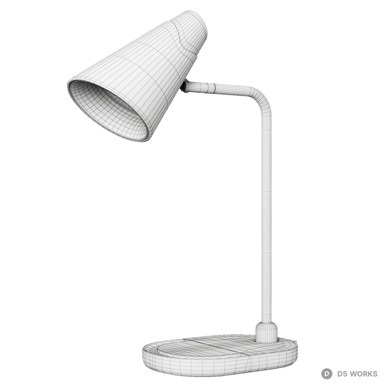 Modern Matte Black Adjustable Desk Lamp 3d model thumbnail 4