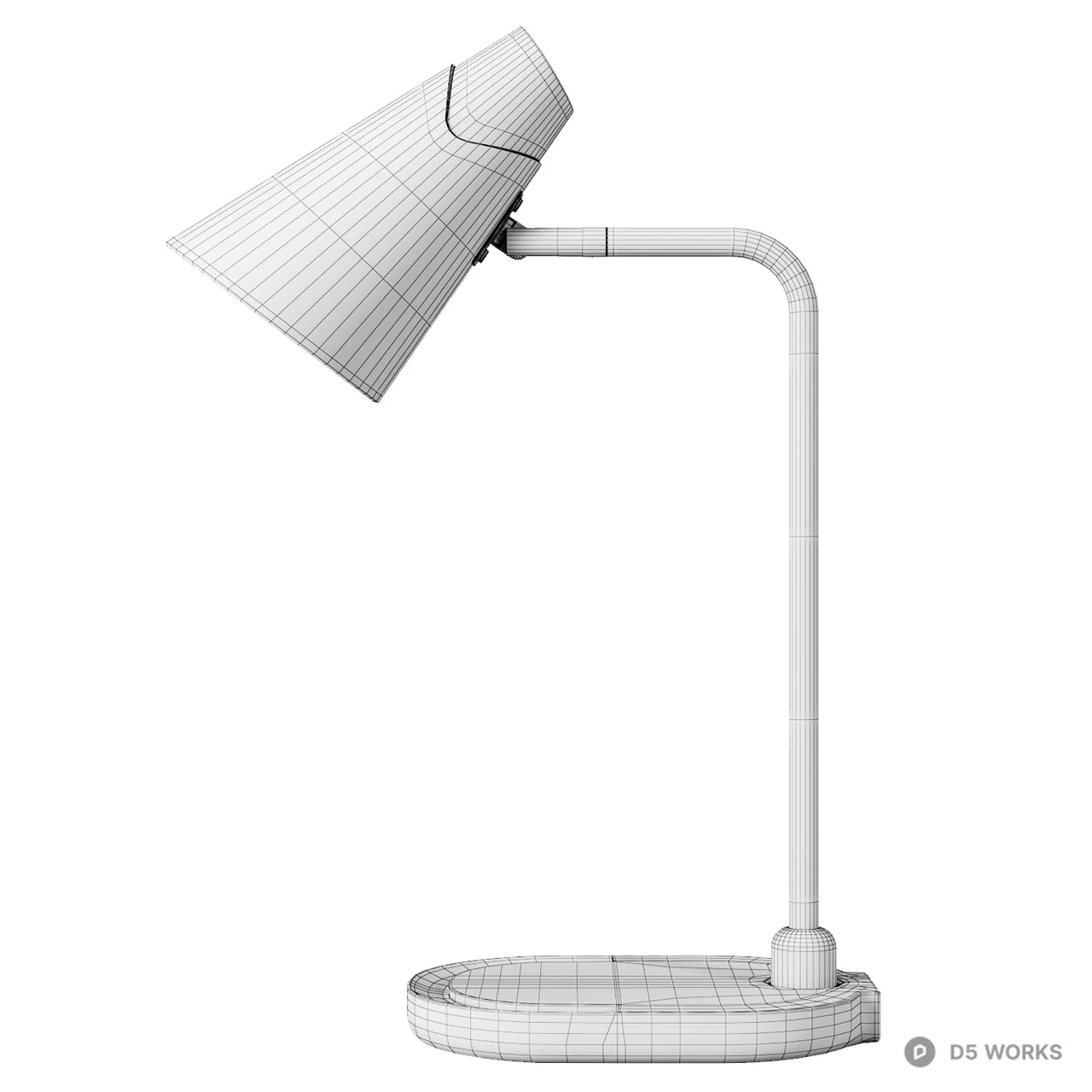 Modern Matte Black Adjustable Desk Lamp 3d model thumbnail 5