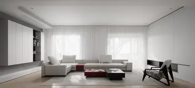Minimalist Living Dining Space 3d model