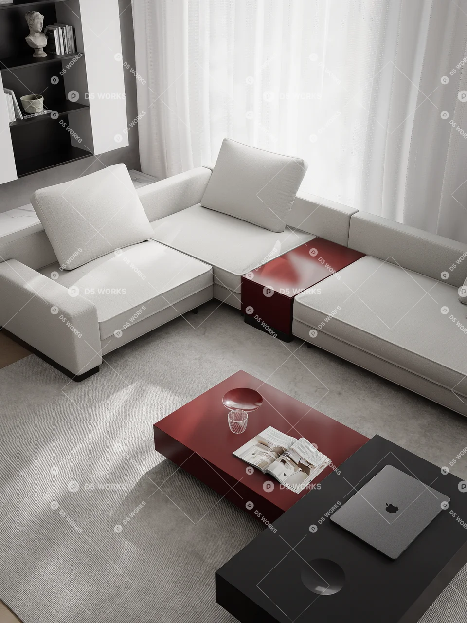 Minimalist Living & Dining Room 3d model thumbnail 10