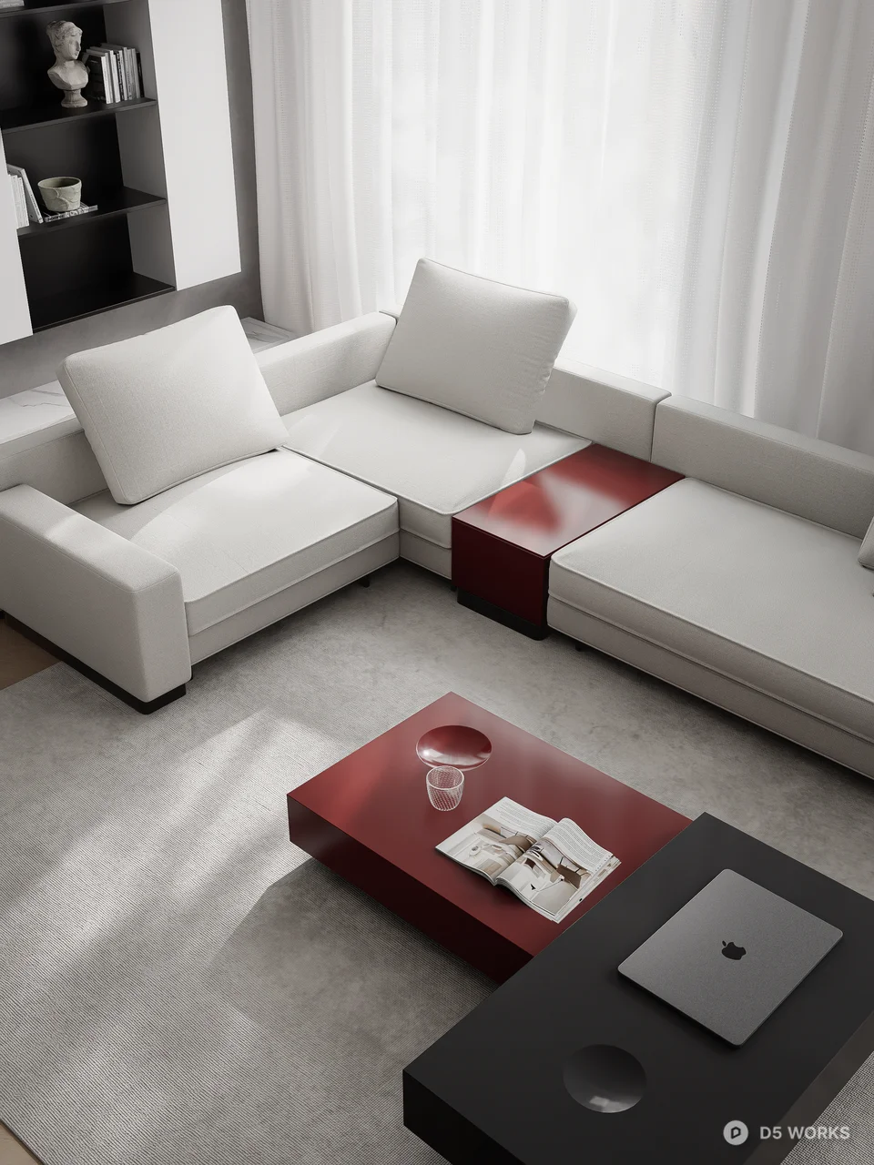 Minimalist Living Dining Space 3d model thumbnail 10