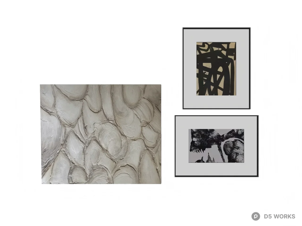 Modern Abstract Gallery Wall Art Set 3d model thumbnail 2