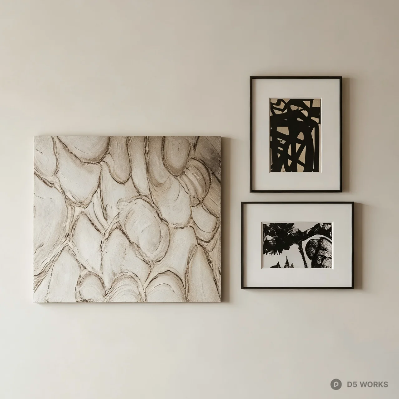 Modern Abstract Gallery Wall Art Set 3d model - Image 1