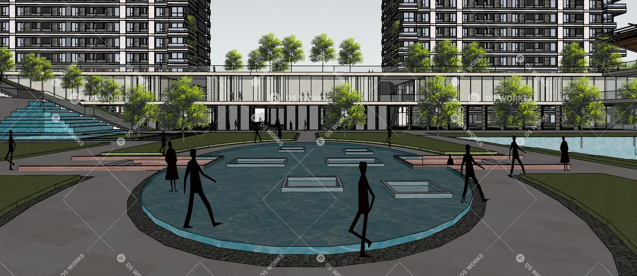 High-Rise Residence +2d 3d model thumbnail 2