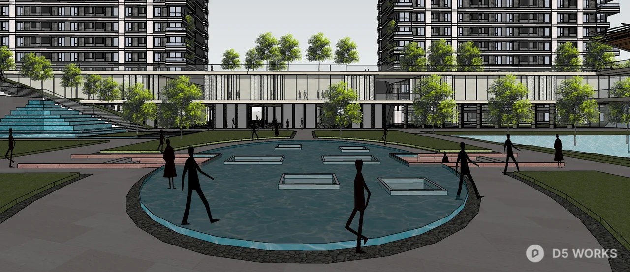 Modern Urban Street Architecture 3d model thumbnail 2