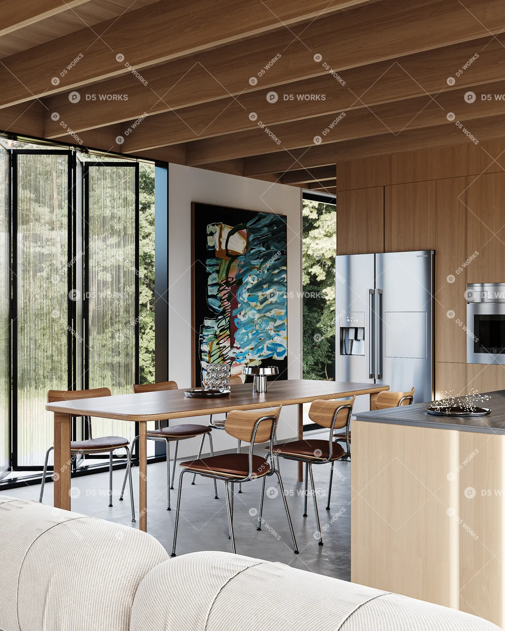 Living & Dining Room 3d model thumbnail 5