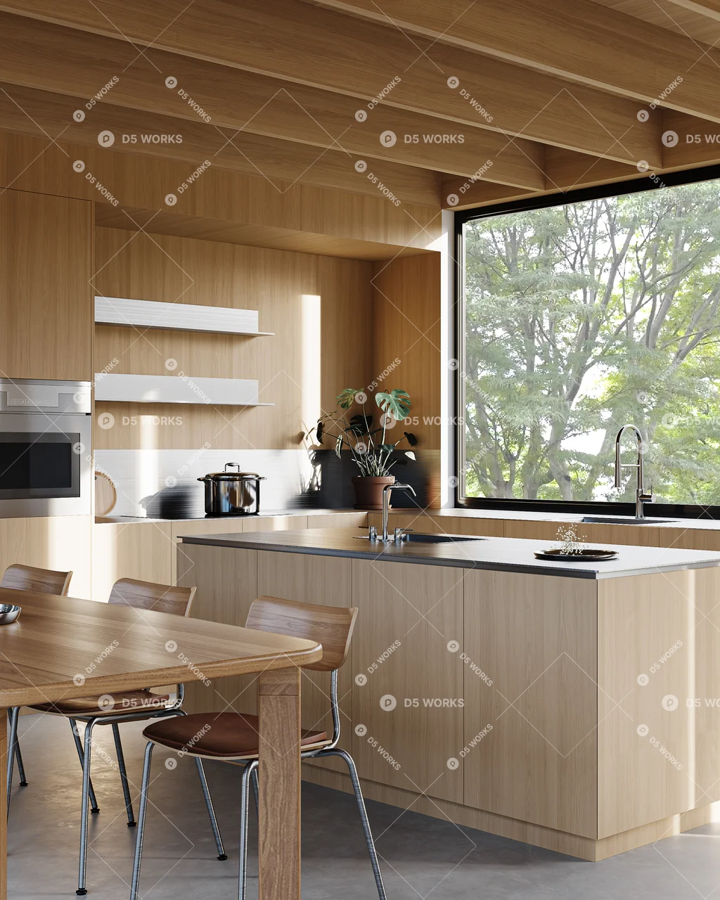 Living & Dining Room 3d model thumbnail 7