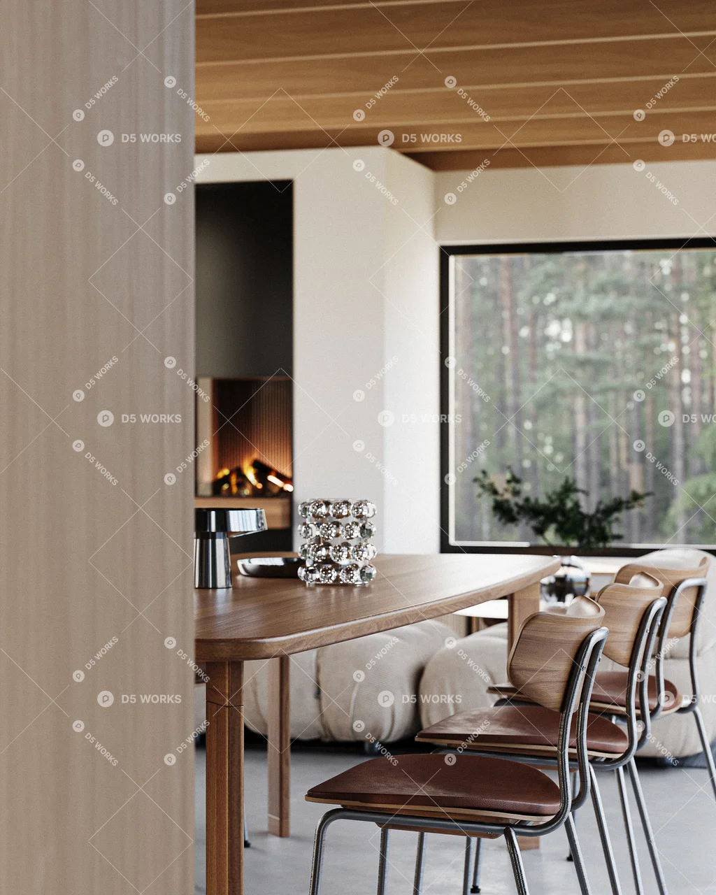 Living & Dining Room 3d model thumbnail 6