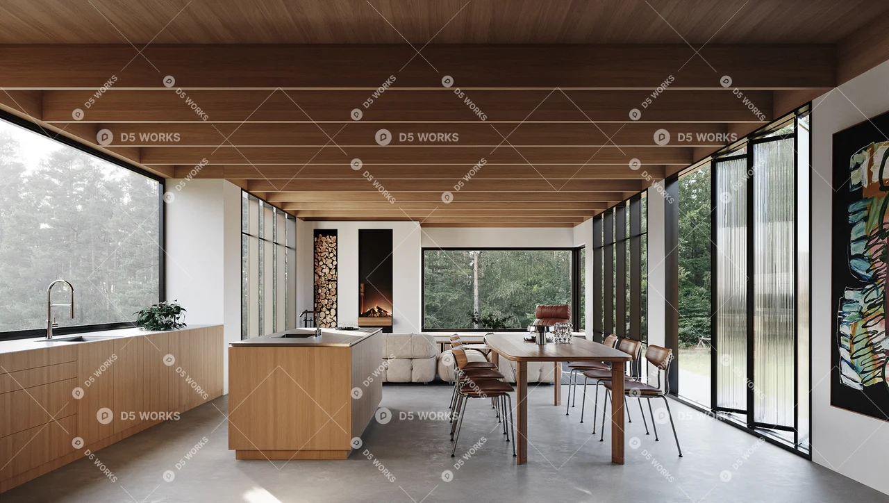 Living & Dining Room 3d model thumbnail 2