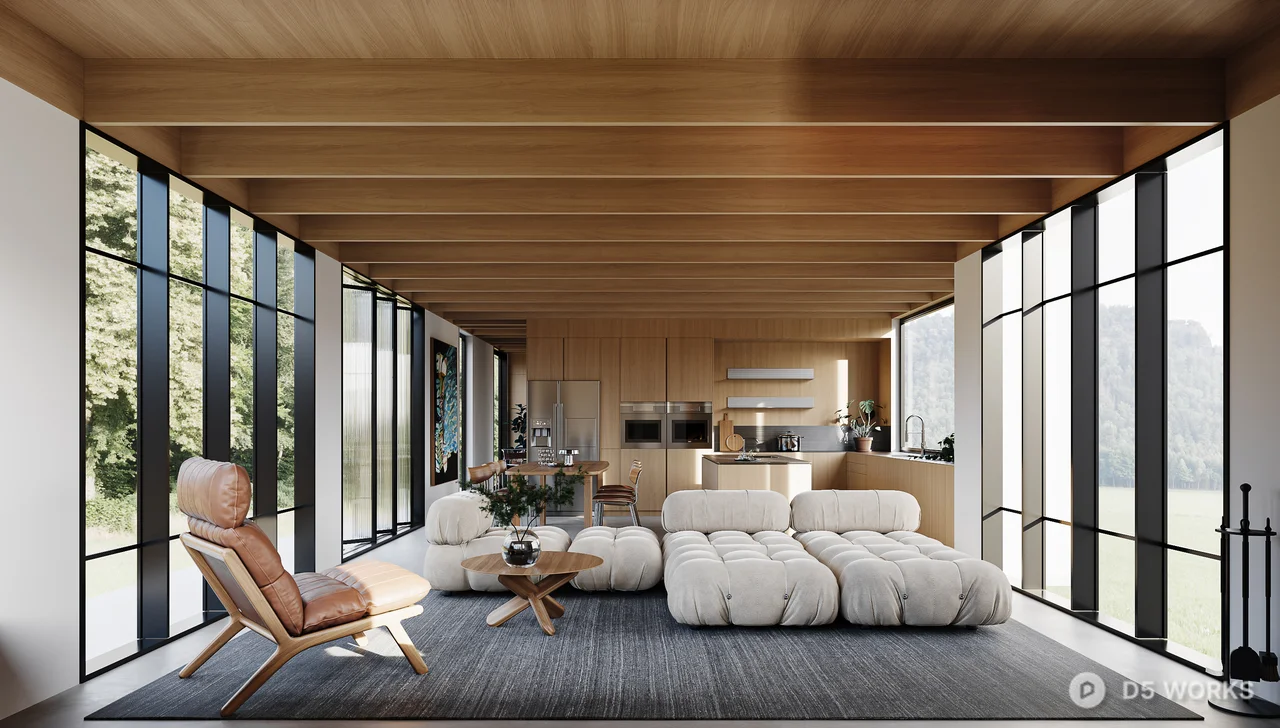 Minimalist Modern Bedroom with Ambient Lighting 3d model - Image 1