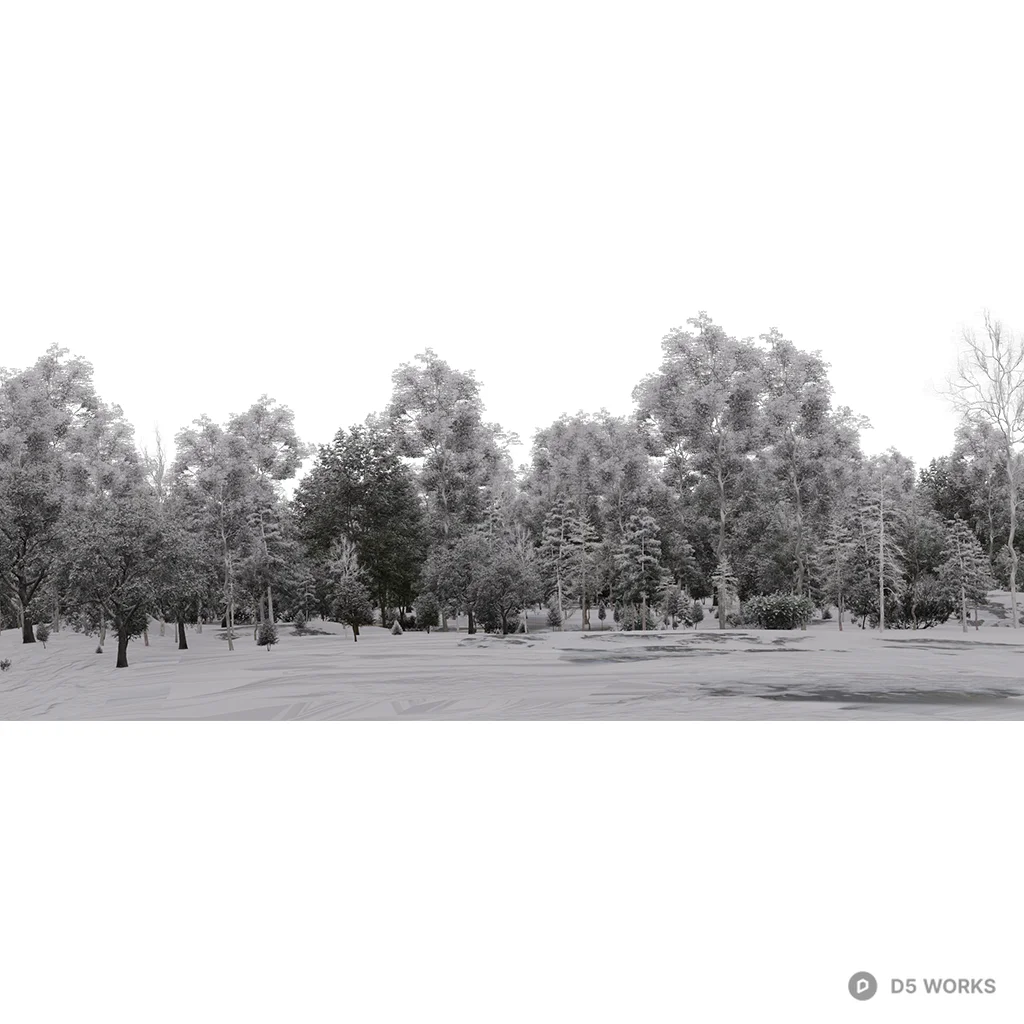 Winter Trees 02 3d model - Image 1