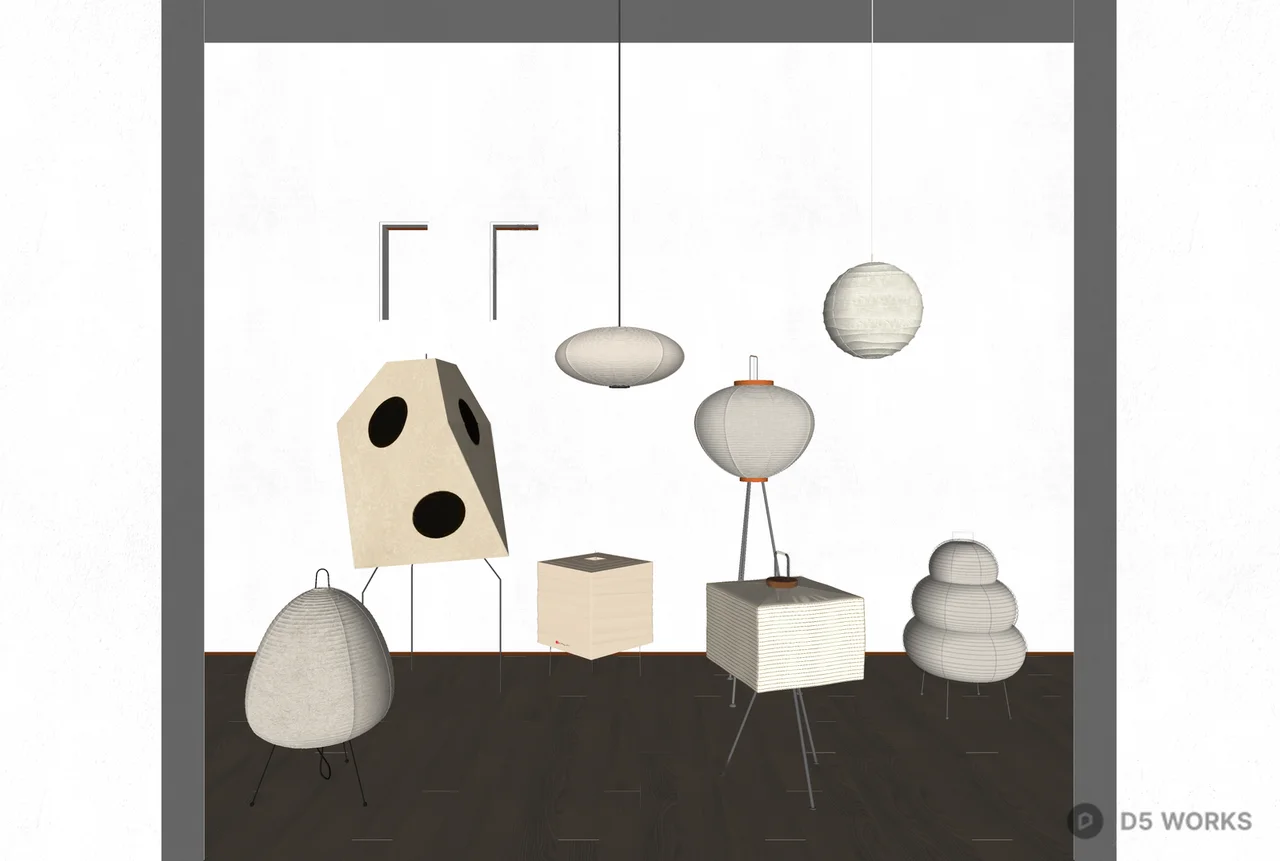 Minimalist Lighting Exhibition Space With Warm Ambience 3d model thumbnail 2
