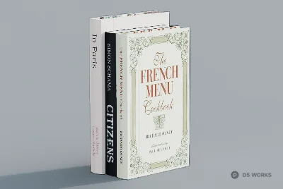 The French Menu Cookbook And Citizens Book Set 3d model - Image 1