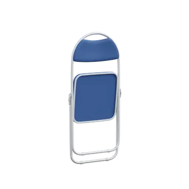 Folded Blue and White Metal Folding Chair 3d model