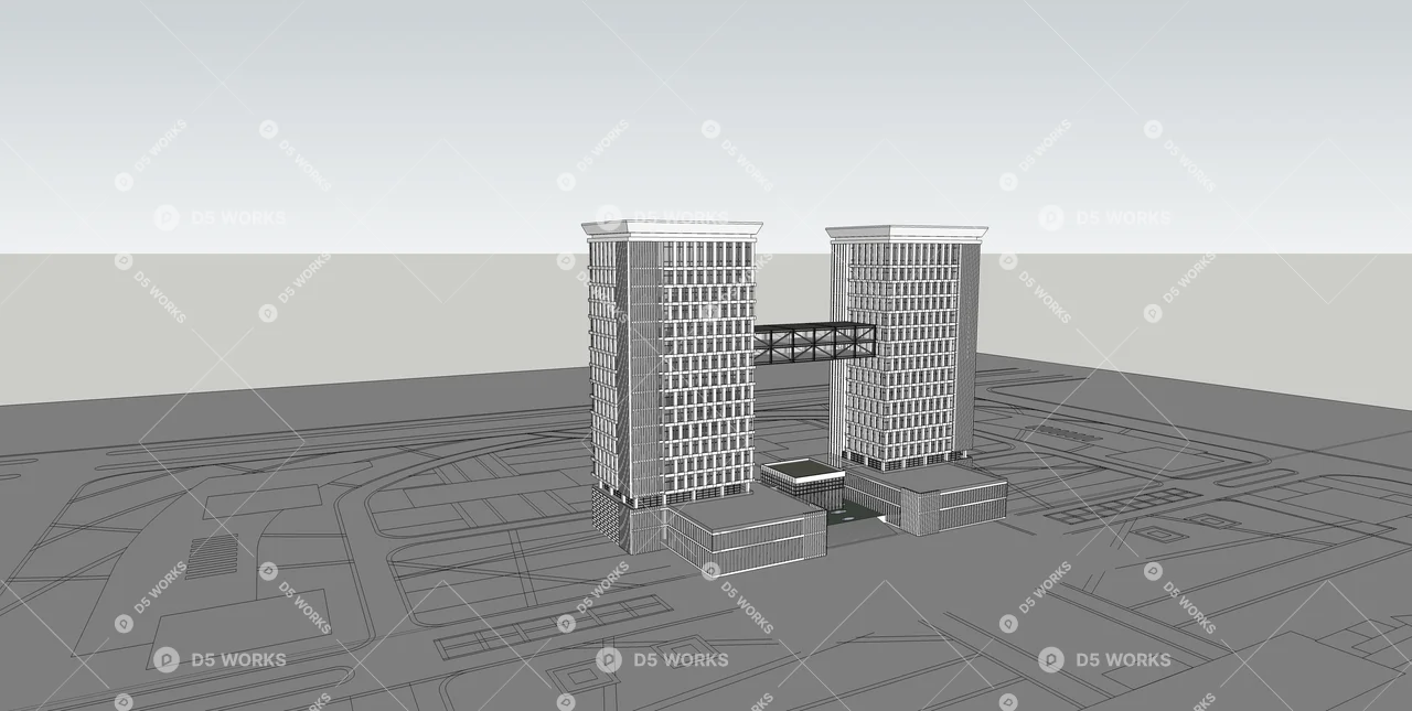 Office Buildings 3d model thumbnail 2