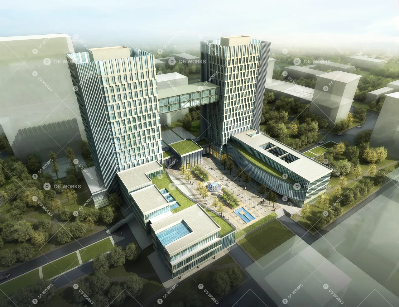 Office Buildings 3d model thumbnail 4