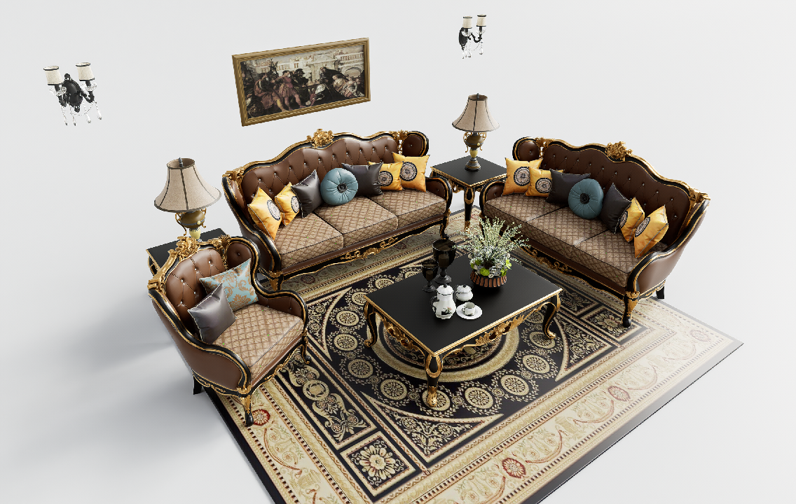 Transitional Sofa & Side Table Set