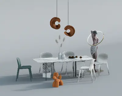 Modern Dining Table & Chairs Set