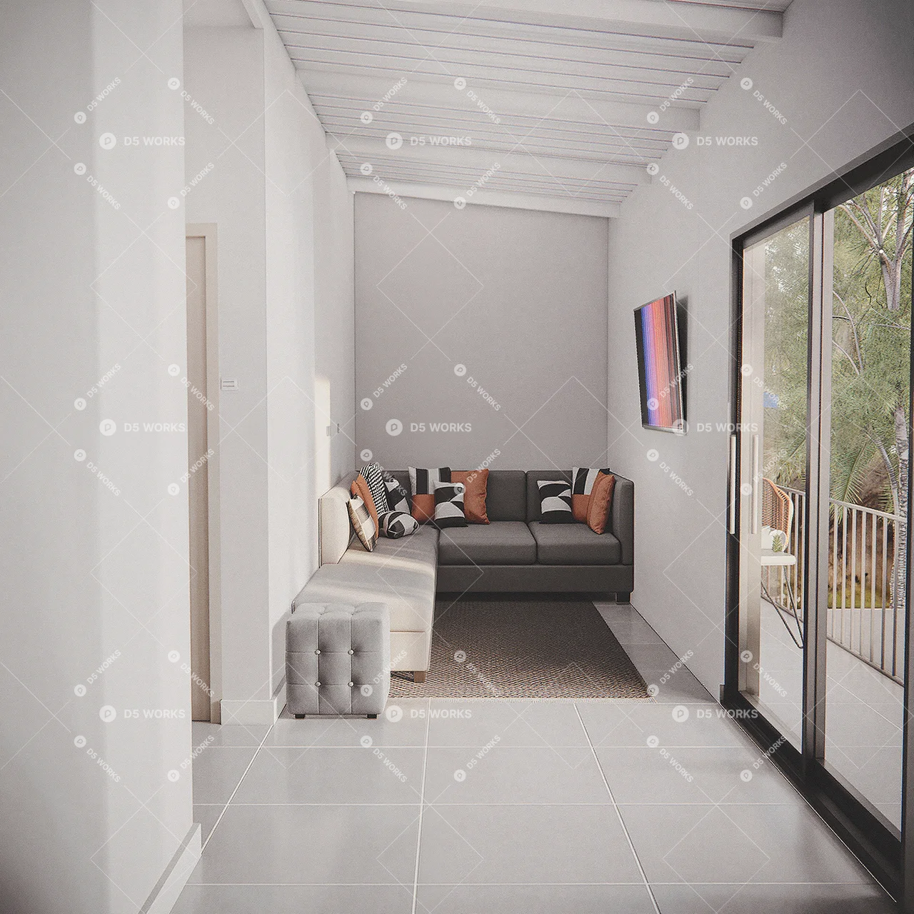 Modern Apartment Exterior 3d model thumbnail 4