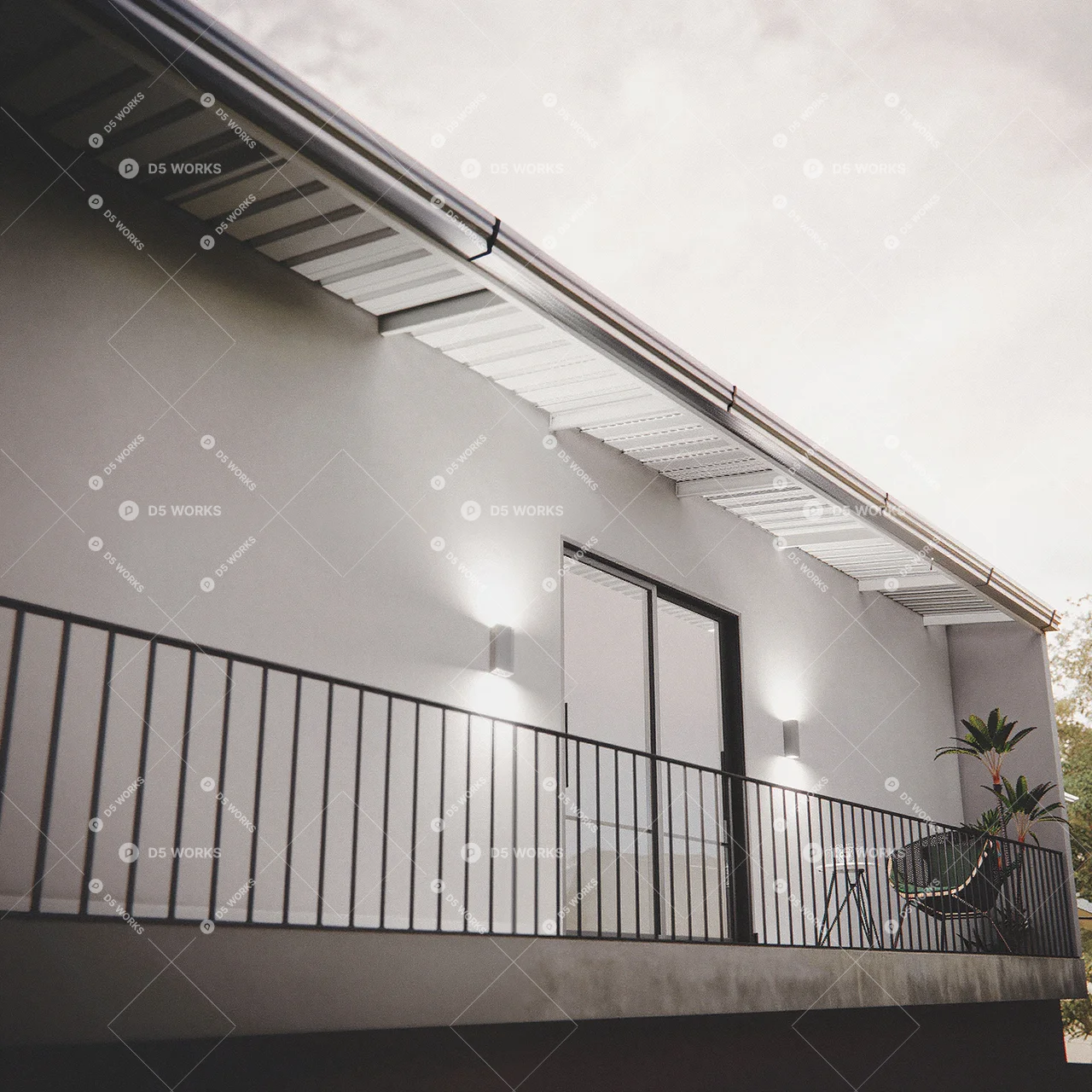 Modern Apartment Exterior 3d model thumbnail 5