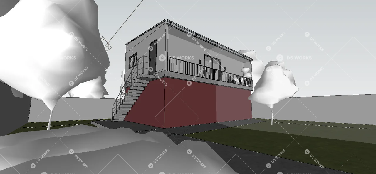 Modern Apartment Exterior 3d model thumbnail 6