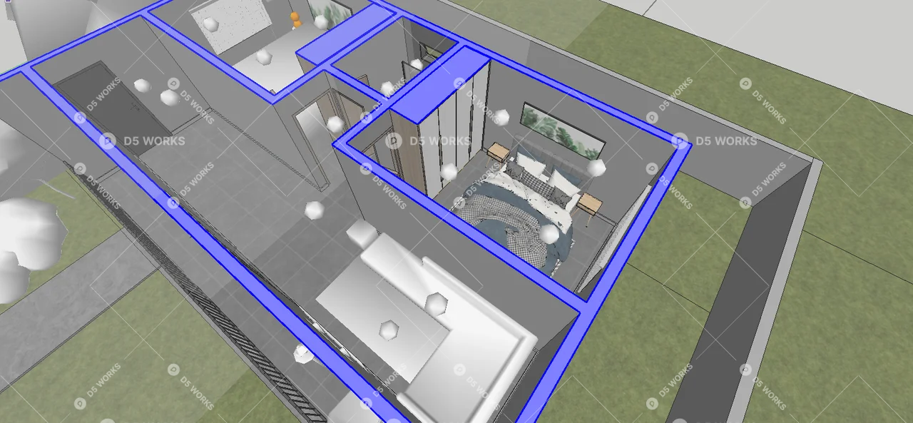 Modern Apartment Exterior 3d model thumbnail 7