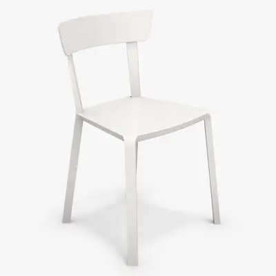 Minimalist White Dining Chair 3d model
