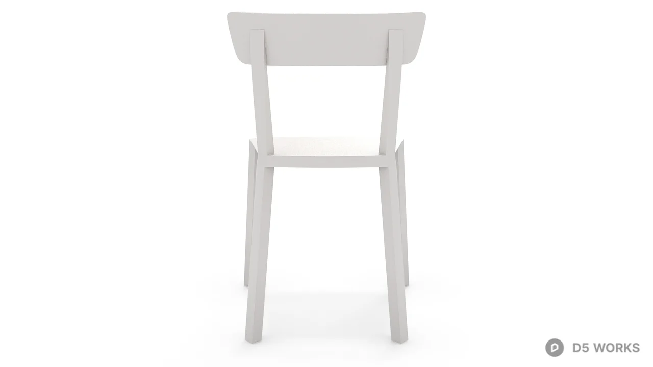 Minimalist White Dining Chair 3d model thumbnail 4