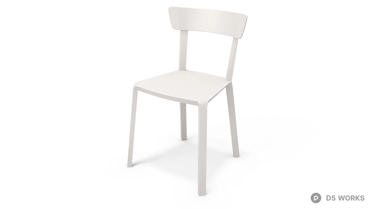 Minimalist White Dining Chair 3d model thumbnail 5