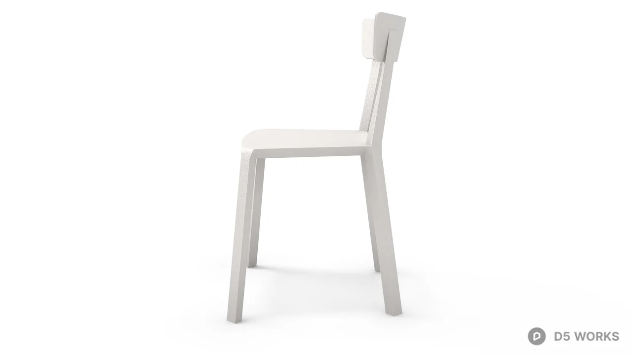 Minimalist White Dining Chair 3d model thumbnail 2
