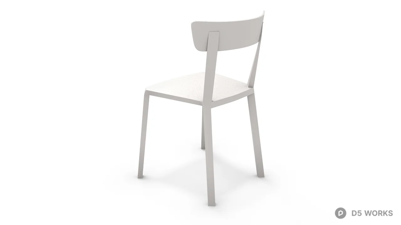 Minimalist White Dining Chair 3d model thumbnail 6