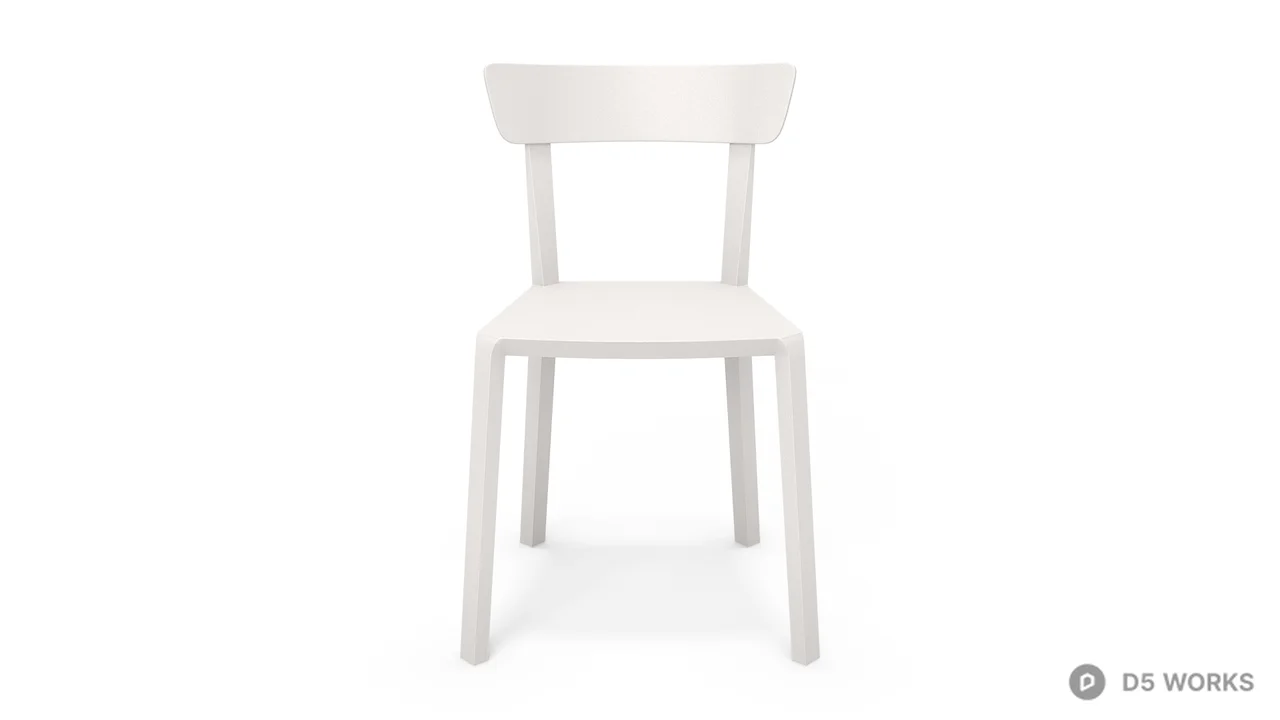 Minimalist White Dining Chair 3d model thumbnail 3