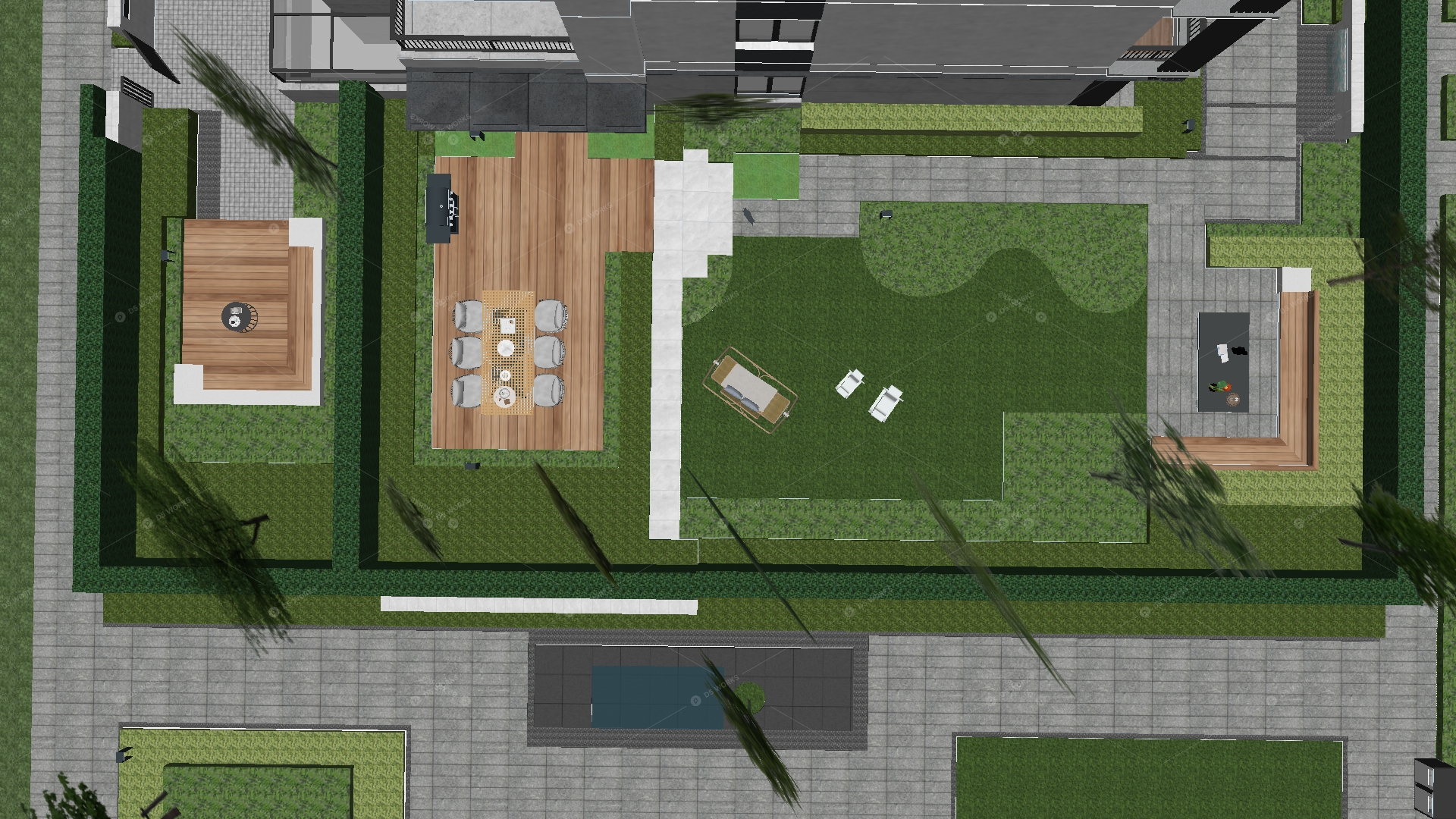 Courtyard Landscape 3D Models 4