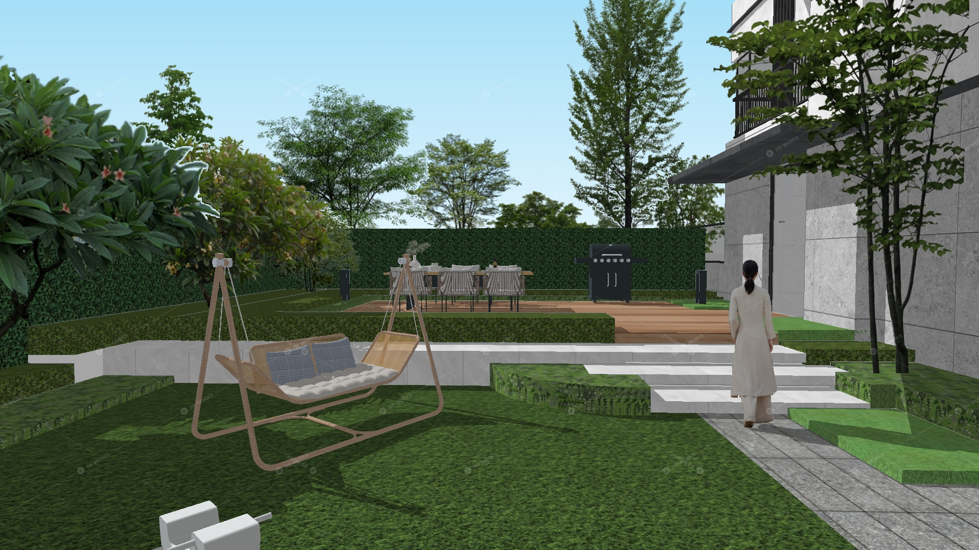 Courtyard Landscape 3D Models 3