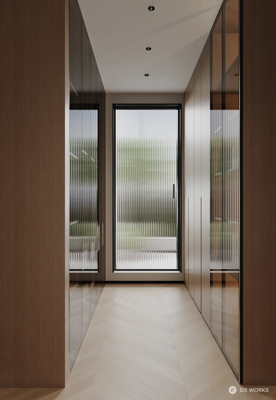 Minimalist Modern Bedroom with Ambient Lighting 3d model thumbnail 5
