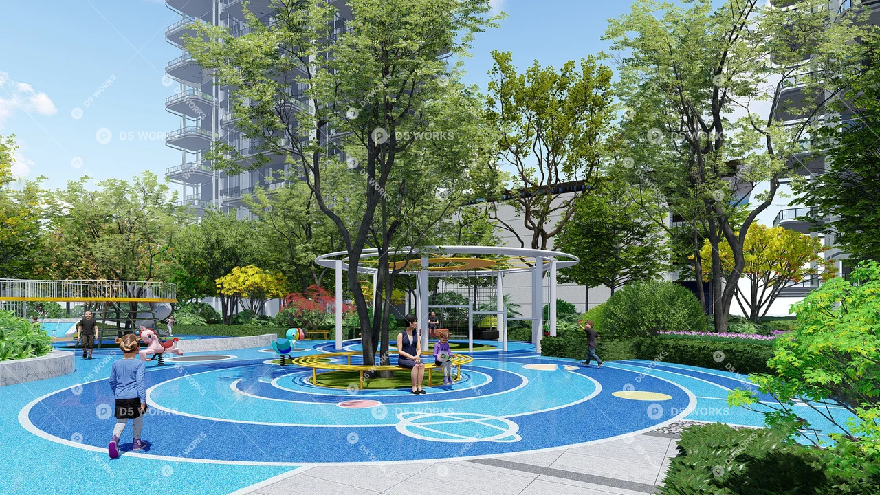 Modern Park 3d model thumbnail 3