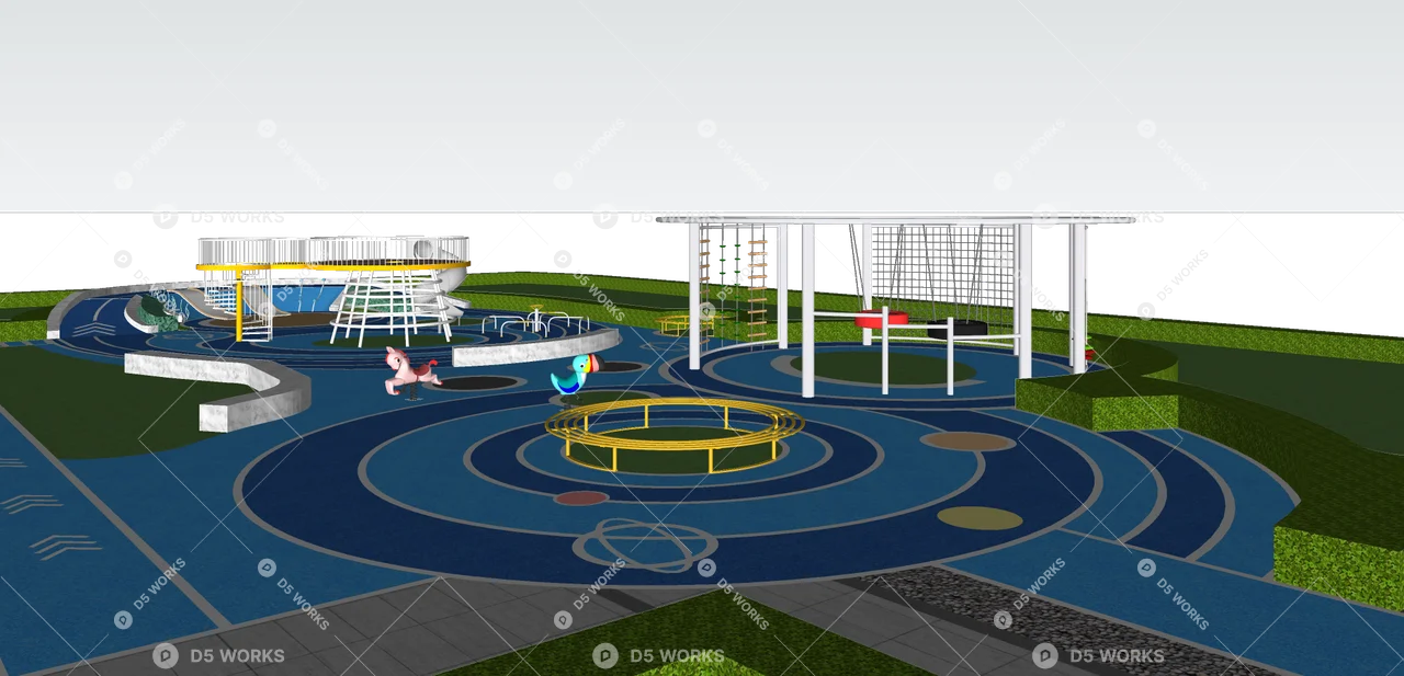 Modern Park 3d model thumbnail 5