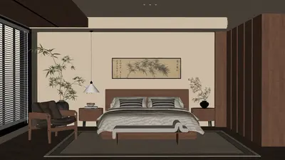 New Chinese Home Bedroom