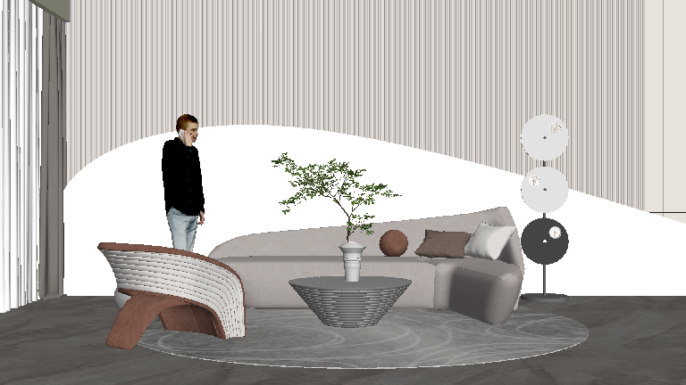 Modern Sofa & Side Table Set