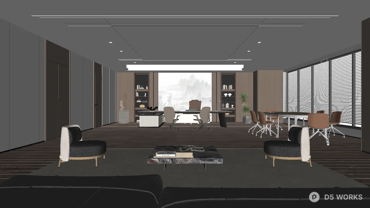 Modern Independent Office Space 3d model - Image 1