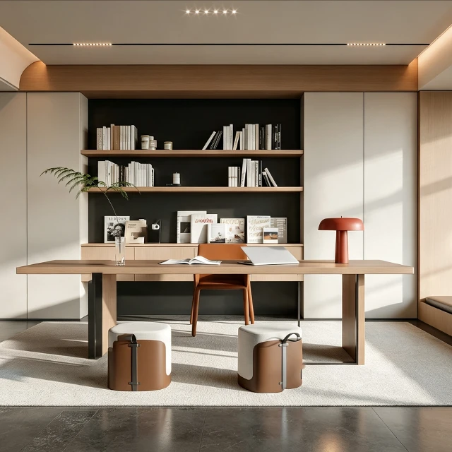 Modern Minimalist Home Office Workspace Set 3d model