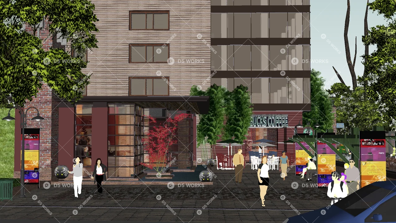 Commercial Landscape 3d model thumbnail 2