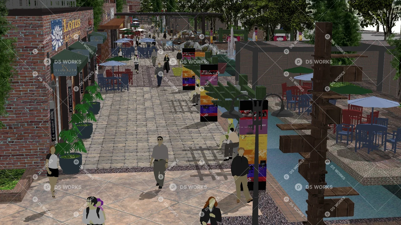 Commercial Landscape 3d model thumbnail 3