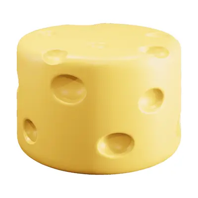 Cheese-Shaped Minimalist Stool 3d model