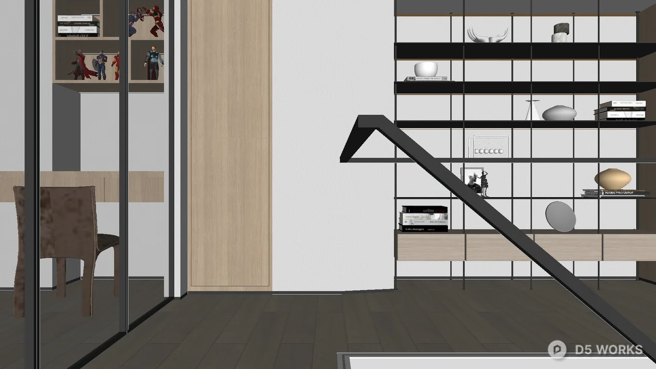 Modern Open Plan Living Dining Space 3d model thumbnail 10
