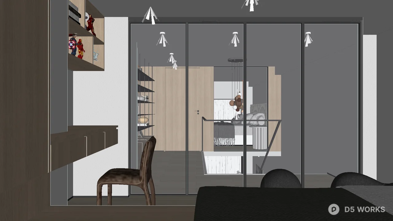 Modern Open Plan Living Dining Space 3d model thumbnail 8