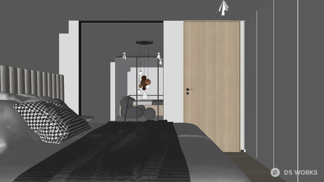Modern Open Plan Living Dining Space 3d model thumbnail 9