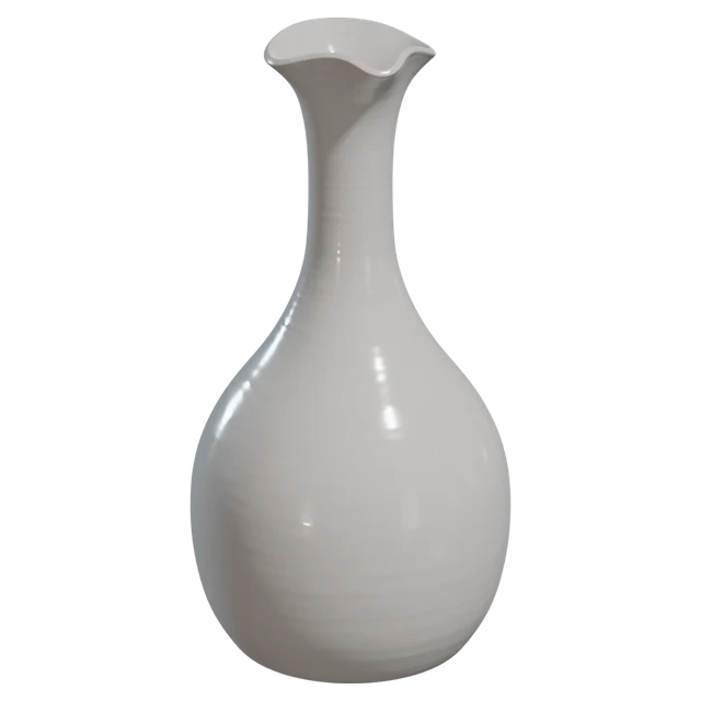 Elegant White Ceramic Bulbous Vase 3d model